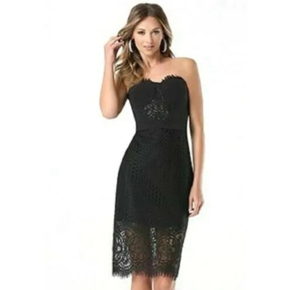 Bebe bustier lace midi dress size 2
